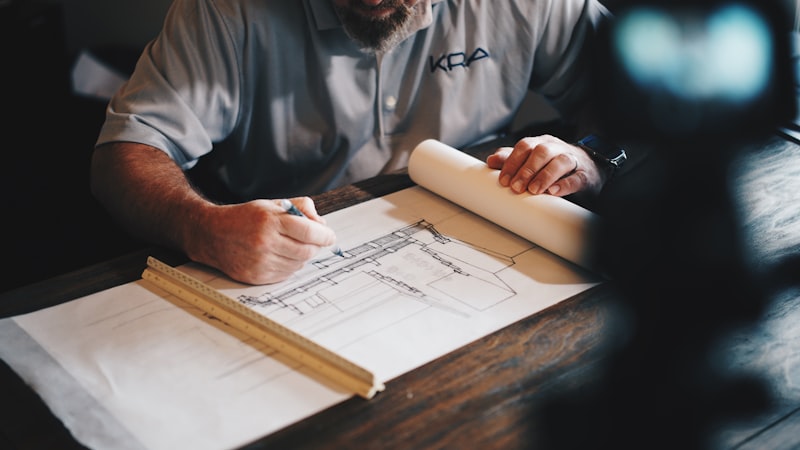 Architectural blueprints and building permits